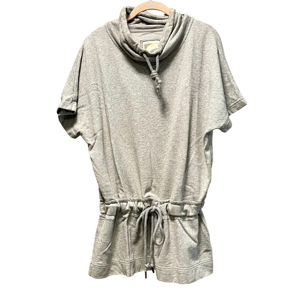 Old Navy Gray Tunic Cowl Necklie Sweatshirt with tie Waist Med